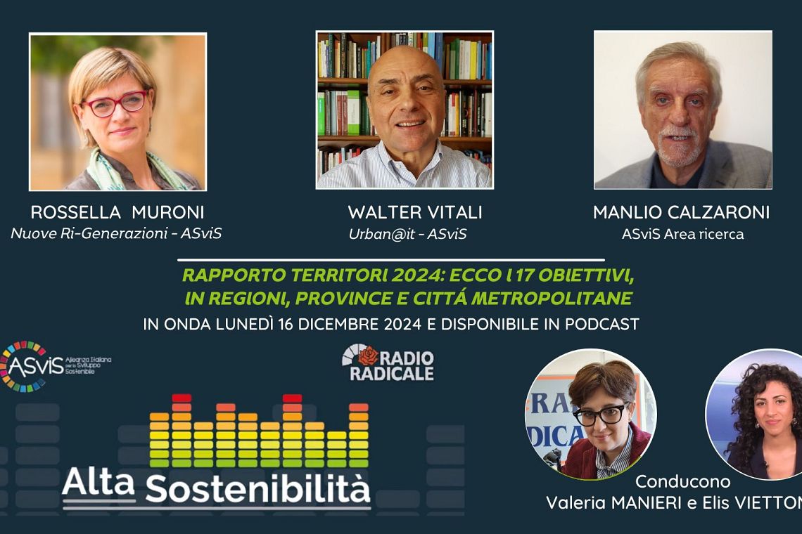 Rapporto Territori 2024: ecco i 17 Obiettivi dell'Agenda 2030 in Regioni, Province e Città metropolitane