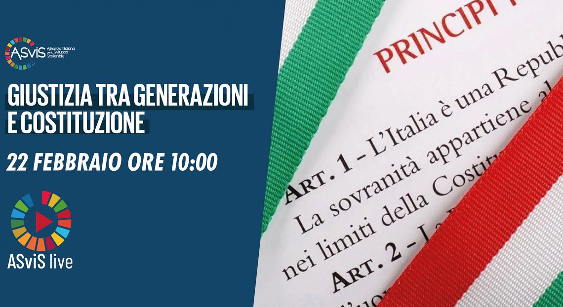Giustizia tra generazioni e Costituzione: ASviS live di dibattito il 22 febbraio 