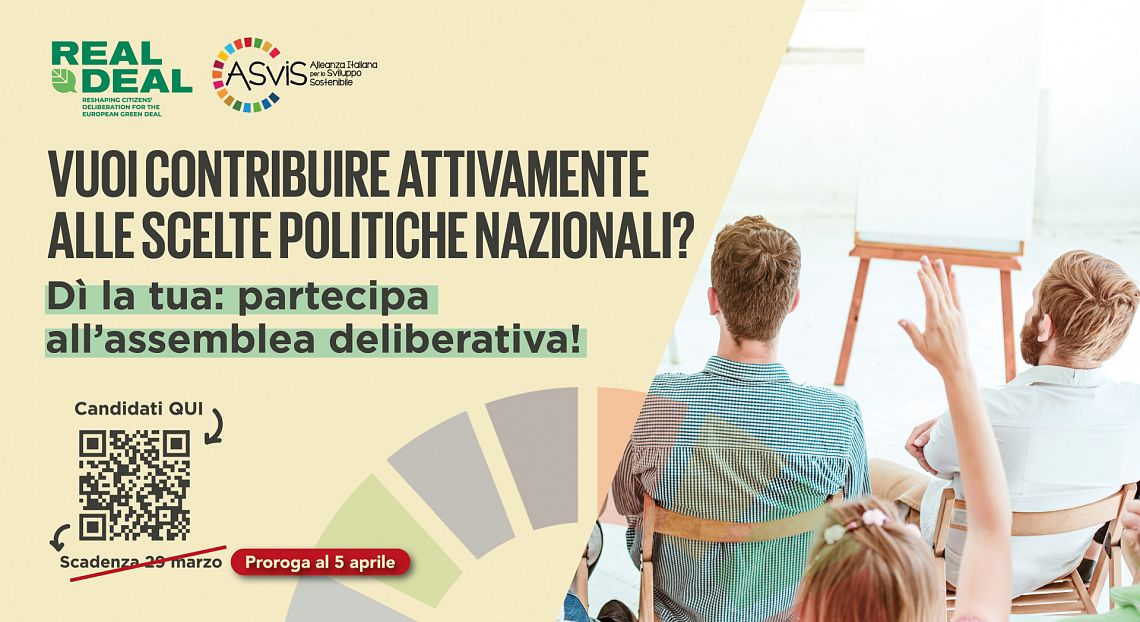 Real Deal: partecipa all’assemblea deliberativa ASviS, disegniamo le politiche insieme!
