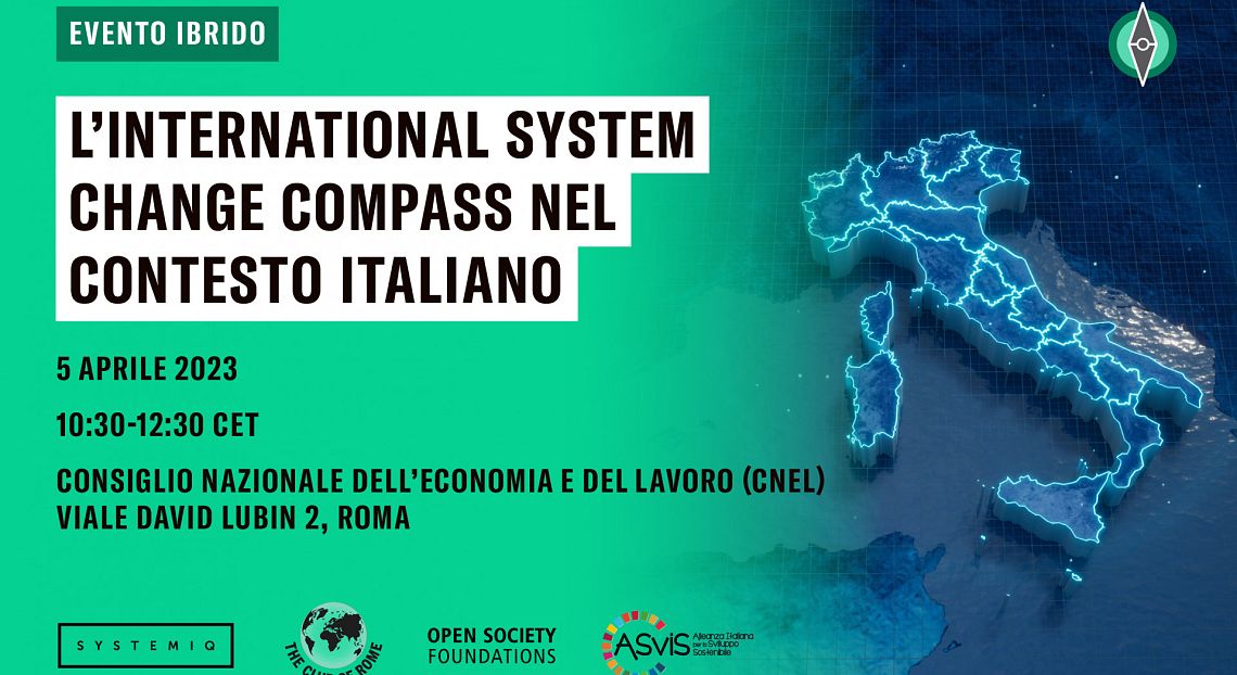 Il 5 aprile l’evento ASviS-Club di Roma sulla transizione ecologica in Italia 