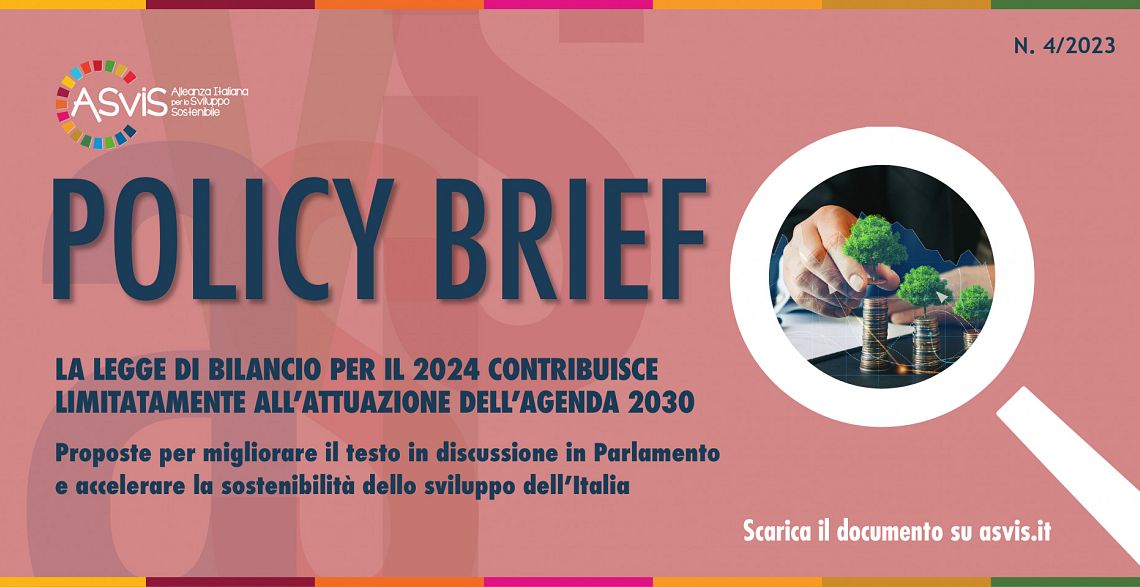 La legge di bilancio per il 2024 contribuisce limitatamente all’attuazione dell’agenda 2030 